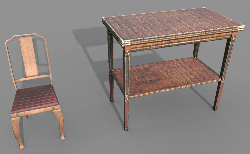 Chair Table 3D Model